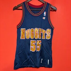 Denver Nuggets Dikembe Mutombo 55 Champion‎ Jersey Basketball Vtg NBA